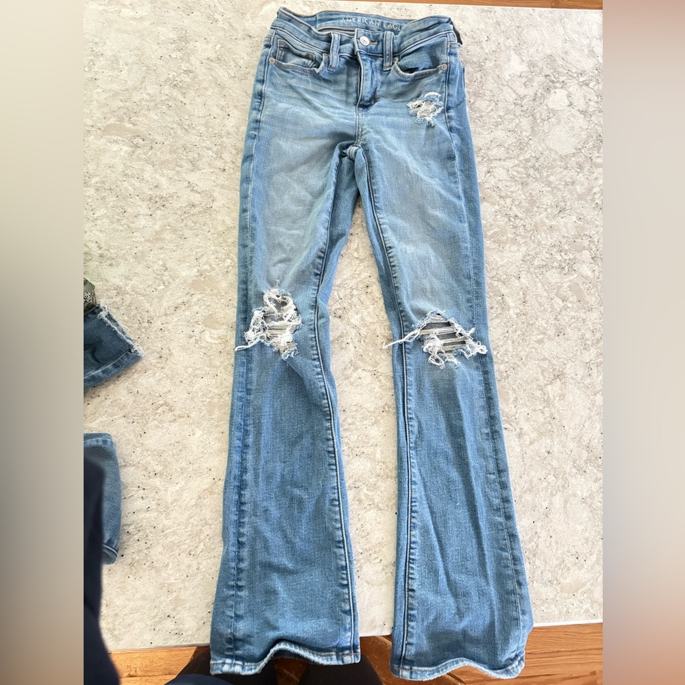 American Eagle Outfitters Blue Flare Leg Jeans
